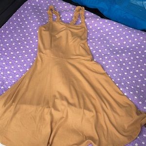 Light mustard yellow flowy dress